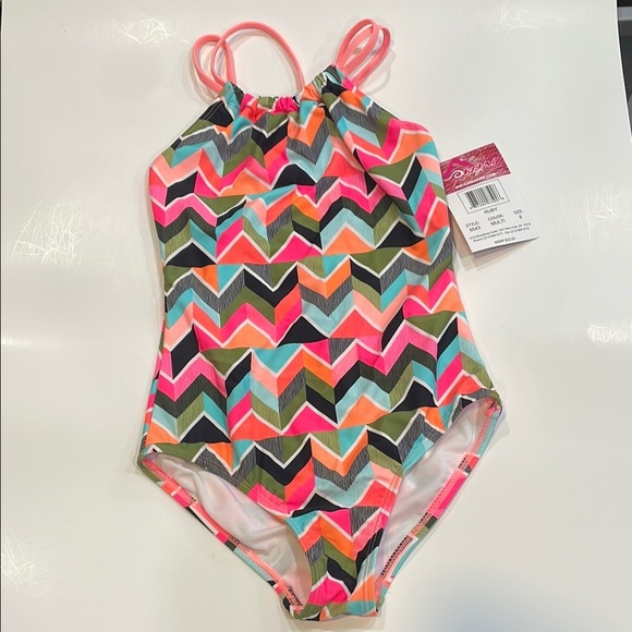 Kanu Surf Other - Kanu Surf Pink and Orange One Piece Swimsuit Chevron Pattern